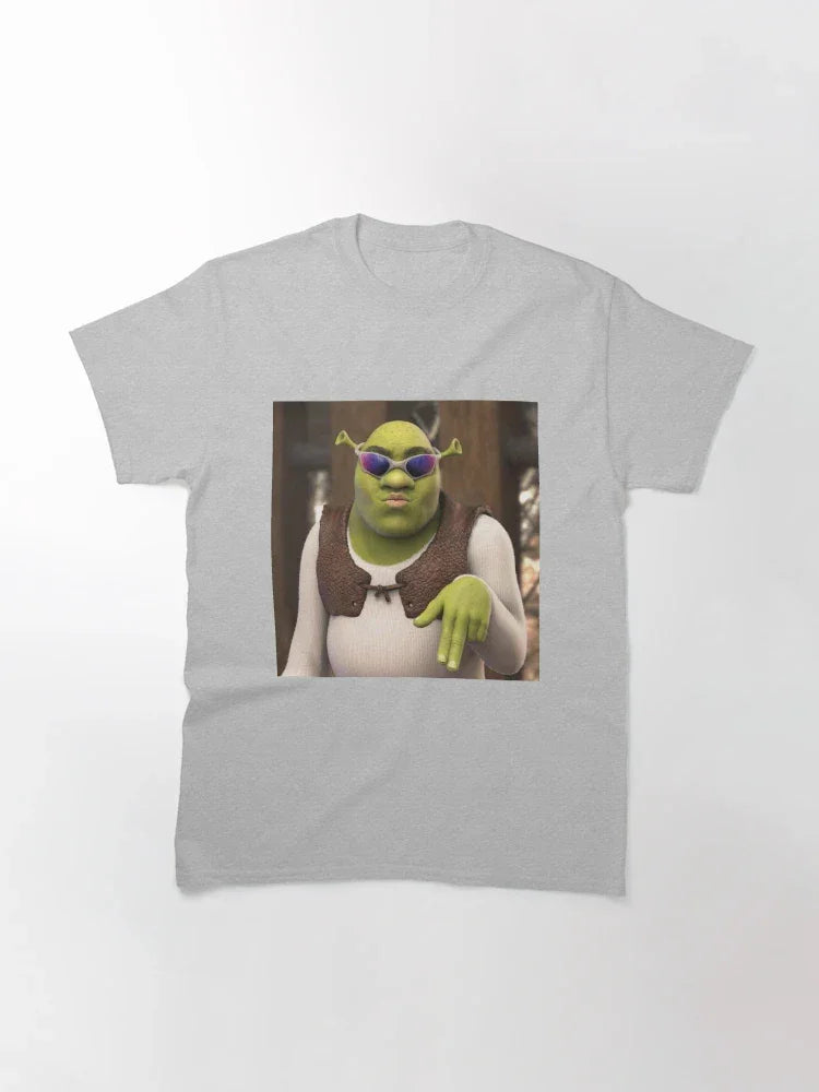 Camiseta Básica Unissex Shrek Fashion Pose Cinza