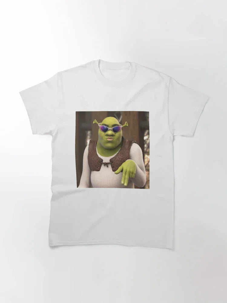 Camiseta Básica Unissex Shrek Fashion Pose Branco