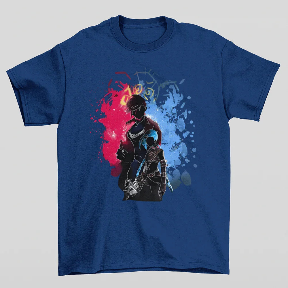 Camiseta Básica Unissex Sister Arcane League of legends Azul-marinho