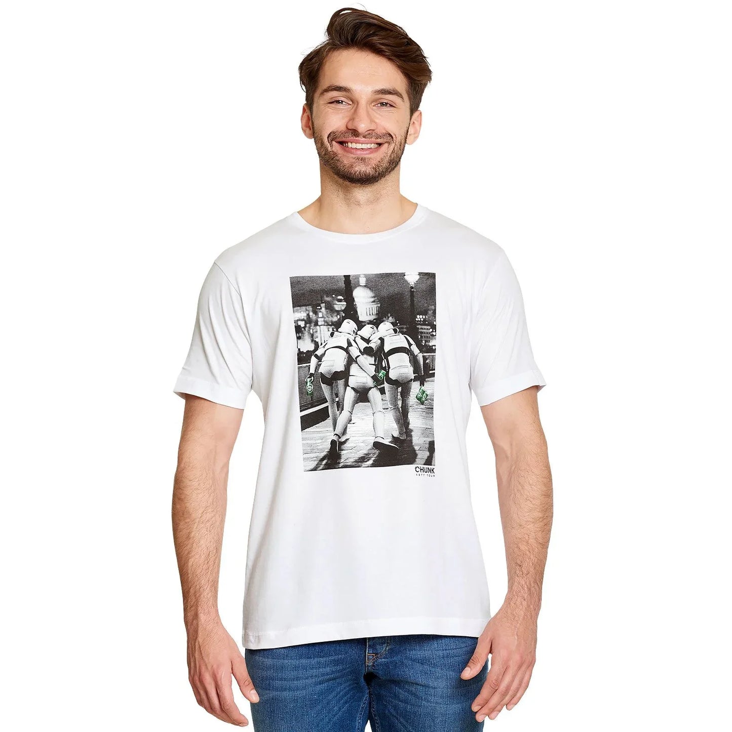 Camiseta Básica Unissex Star Wars Night Fun Branco