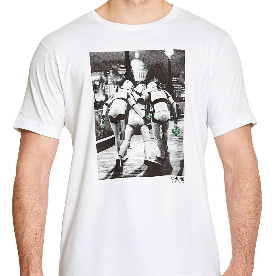 Camiseta Básica Unissex Star Wars Night Fun Branco