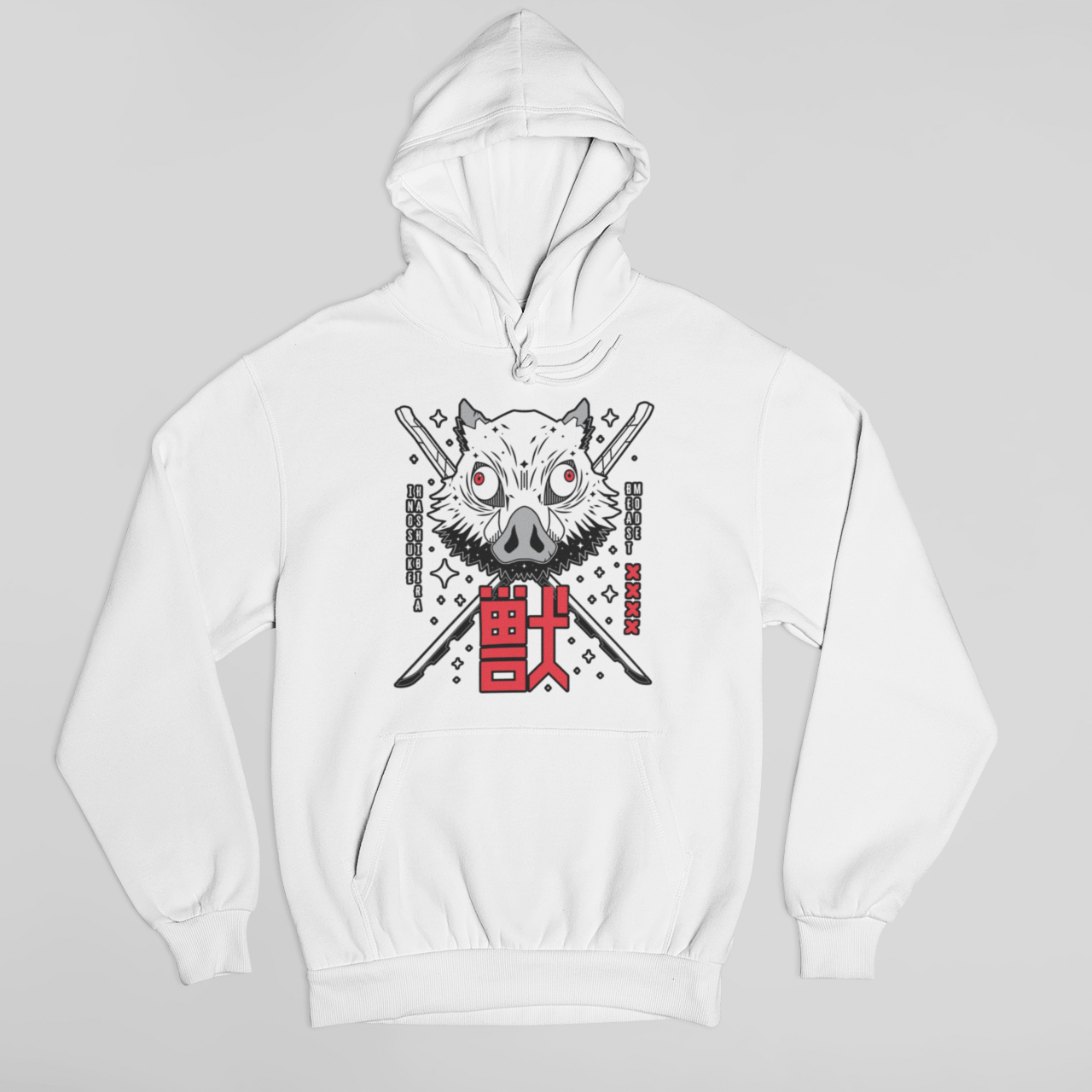 Moletom Canguru Demon Slayer Inosuke Mascara Kanji