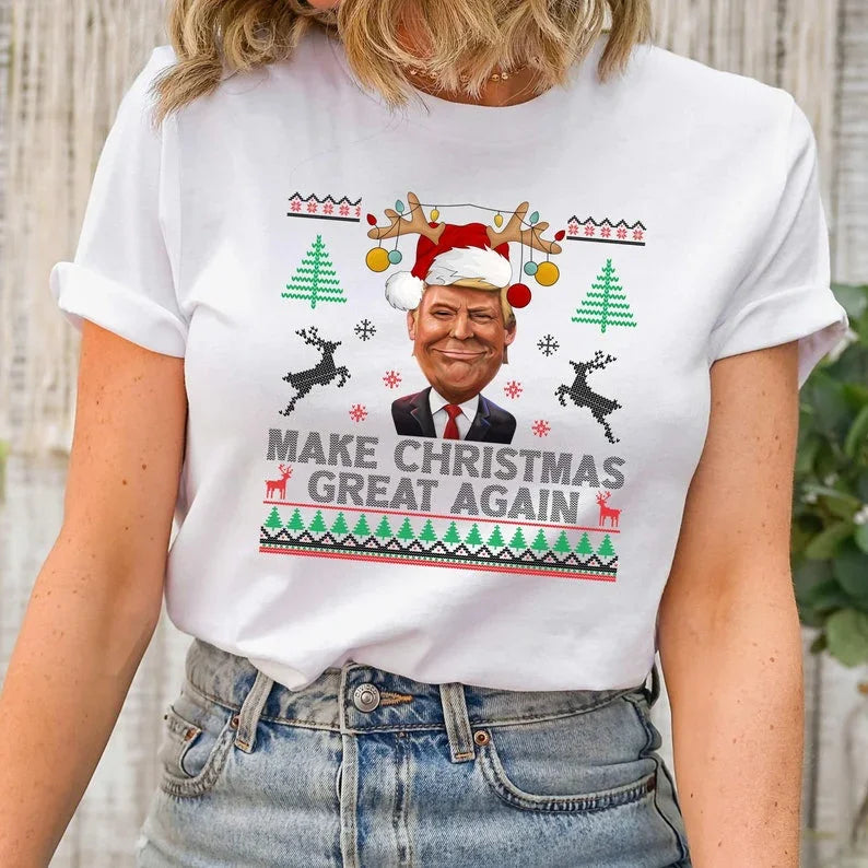 Camiseta Básica Unissex Natal Trump Meme