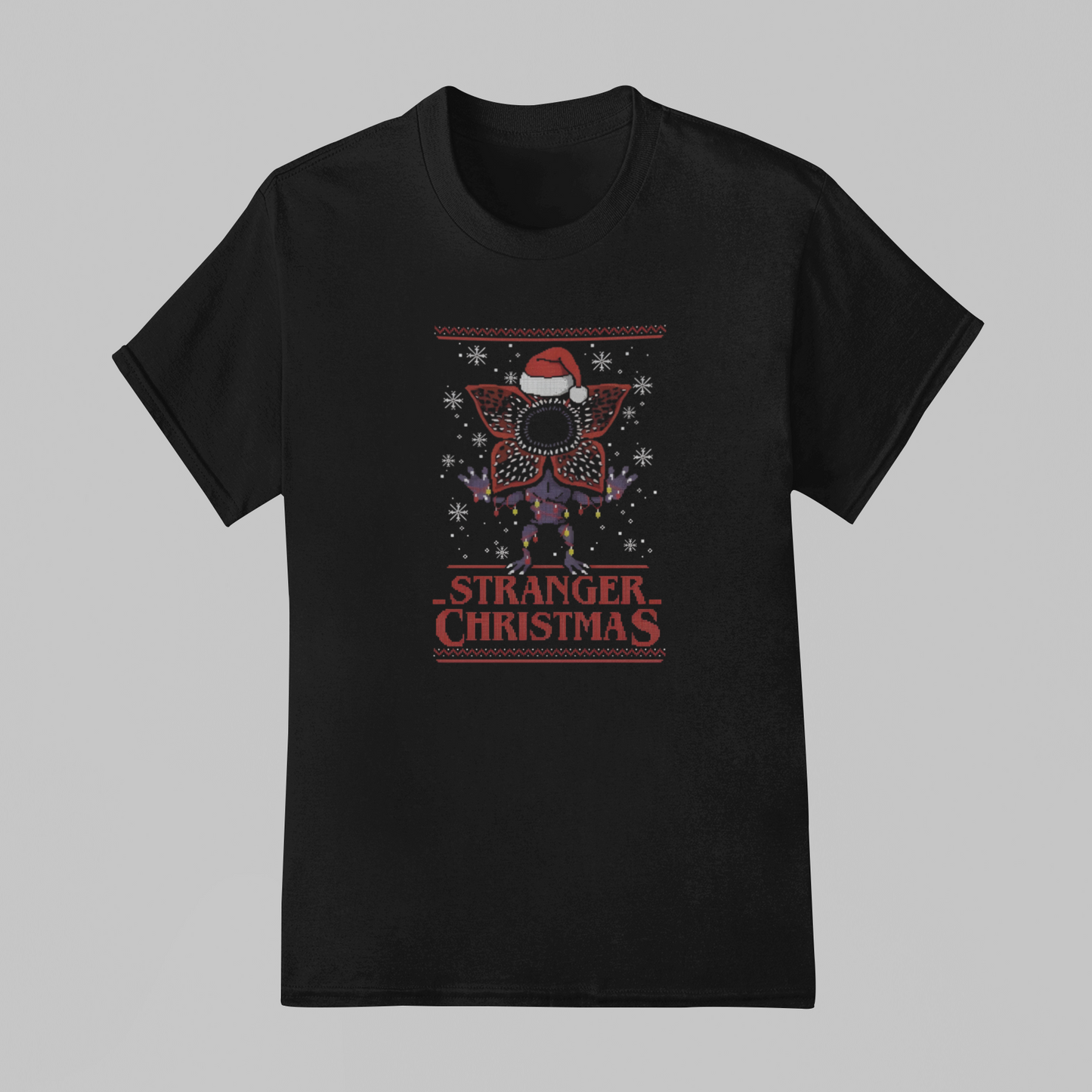 Camiseta Básica Unissex Stranger Things Christmas