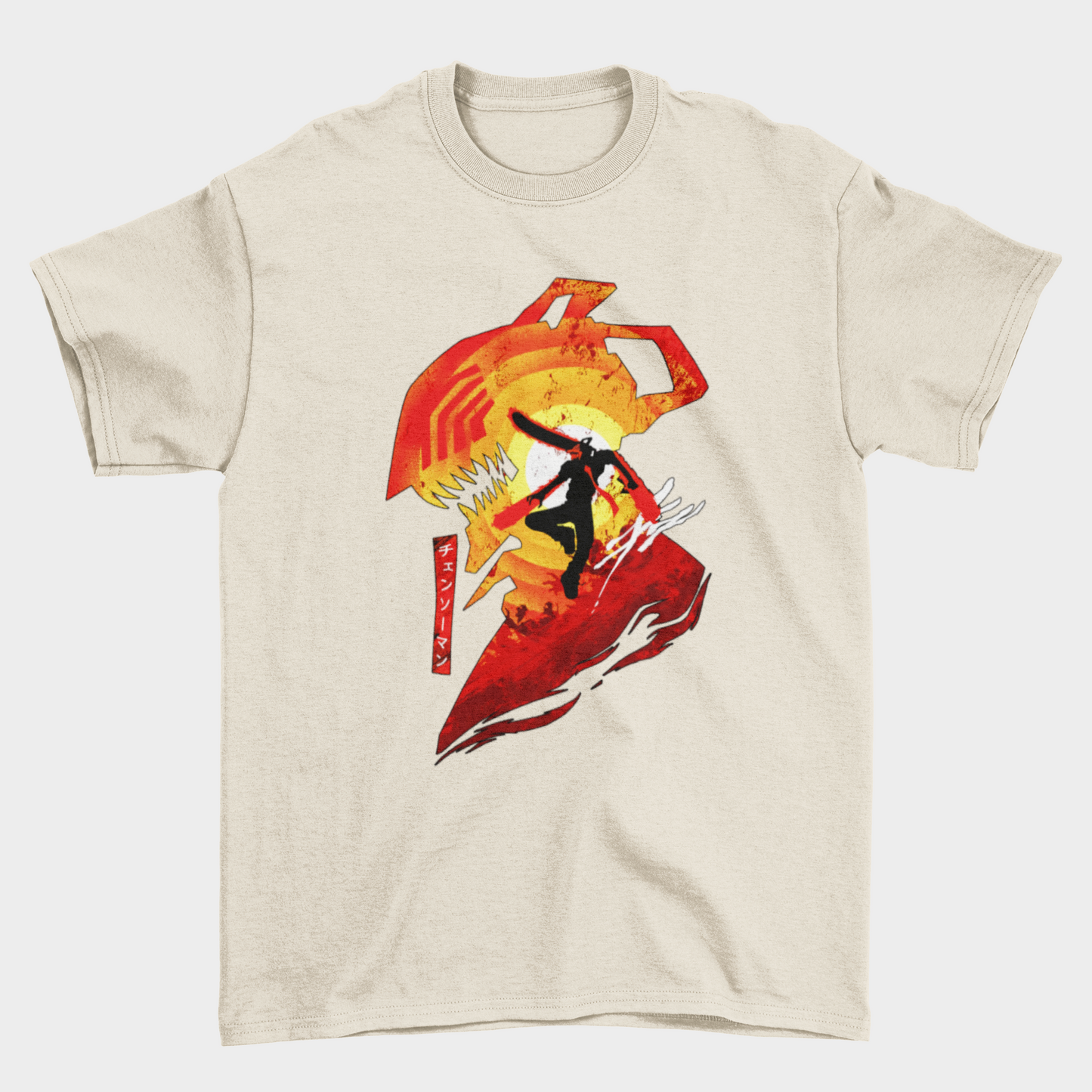 Camiseta Básica Unissex Chainsaw Man Anime Silhueta