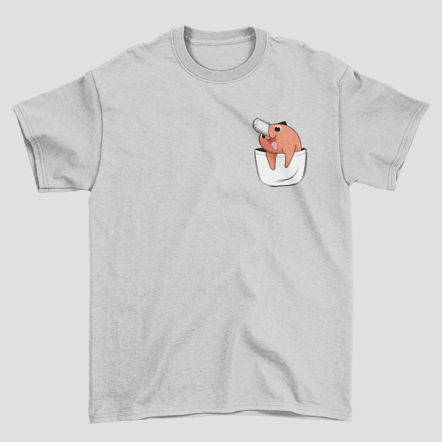 Camiseta Básica Unissex Pocket Demon Pochita Chainsaw Man