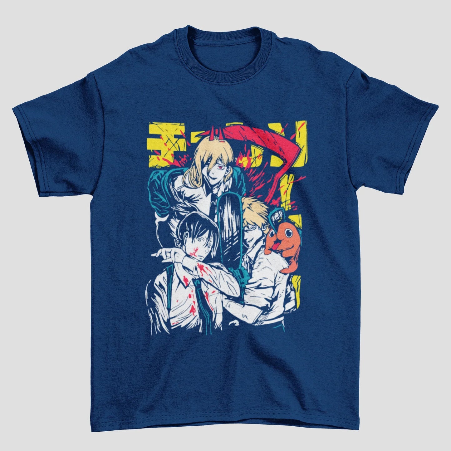 Camiseta Básica Unissex Chainsaw Man Trio Demon