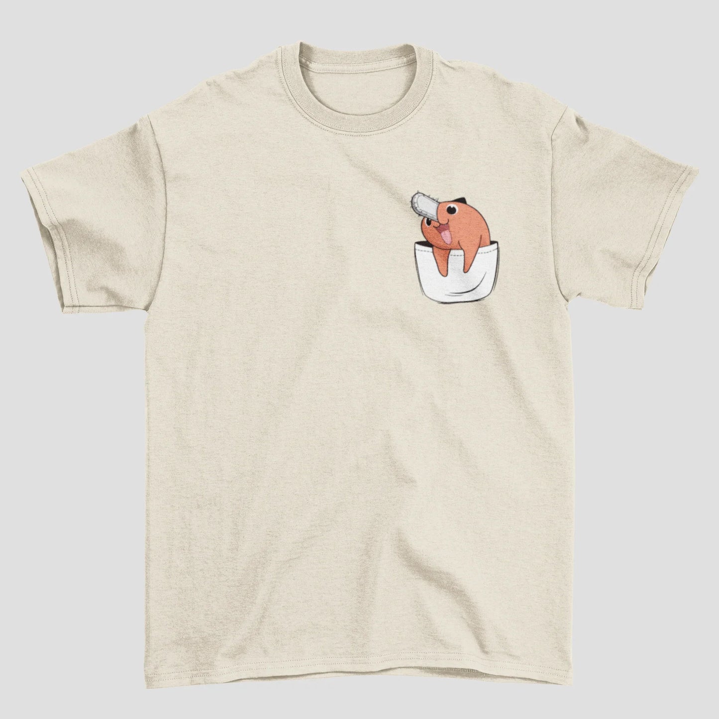 Camiseta Básica Unissex Pocket Demon Pochita Chainsaw Man