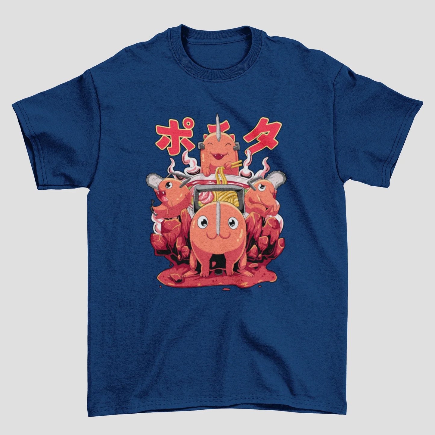Camiseta Básica Unissex Chainsaw Man Cute Pochita Demon