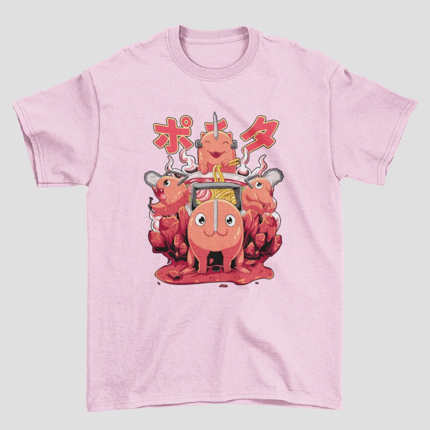 Camiseta Básica Unissex Chainsaw Man Cute Pochita Demon