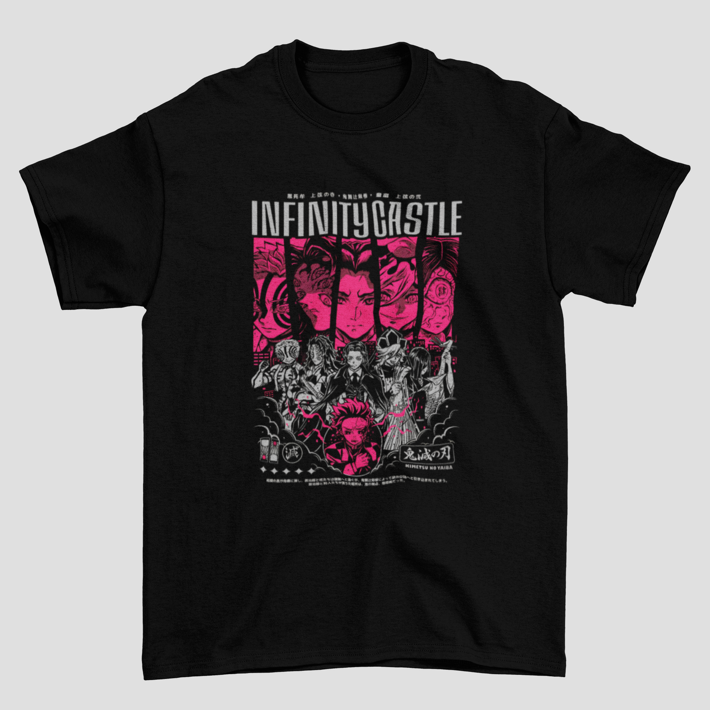 Camiseta Básica Unissex Demon Slayer Infinity Castle Upper Moons