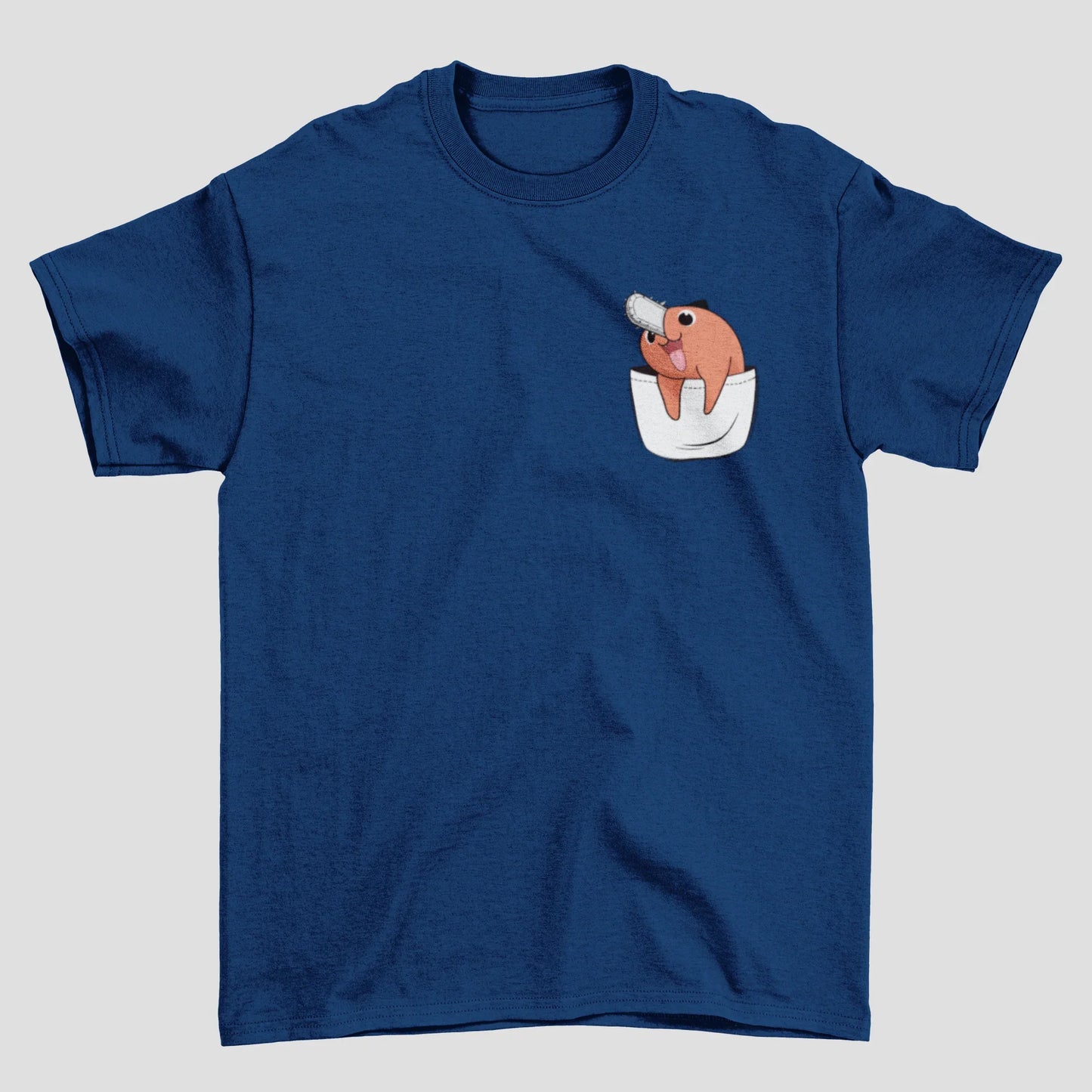 Camiseta Básica Unissex Pocket Demon Pochita Chainsaw Man