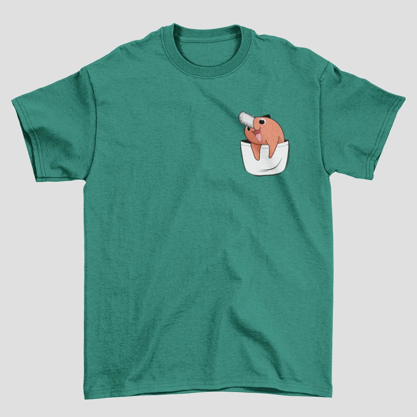 Camiseta Básica Unissex Pocket Demon Pochita Chainsaw Man
