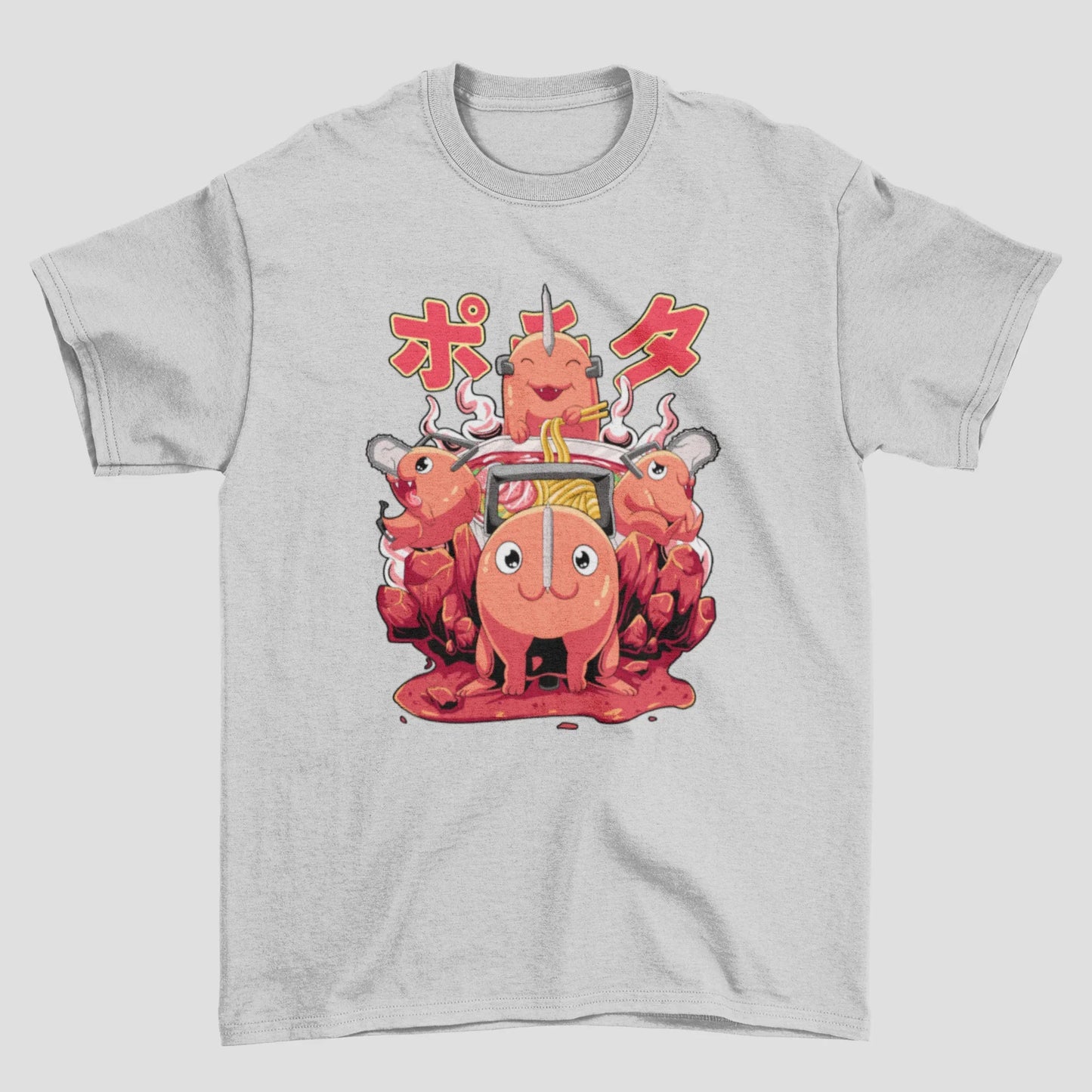 Camiseta Básica Unissex Chainsaw Man Cute Pochita Demon