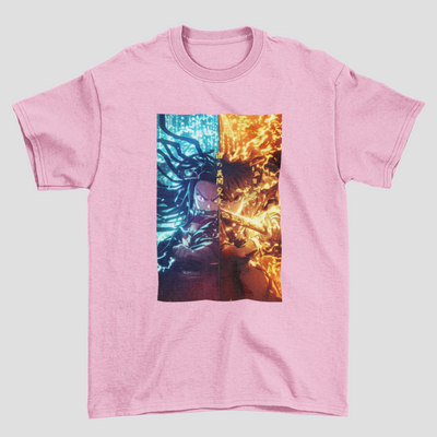 Camiseta Básica Unissex Demon Slayer Nezuko & Zenitsu