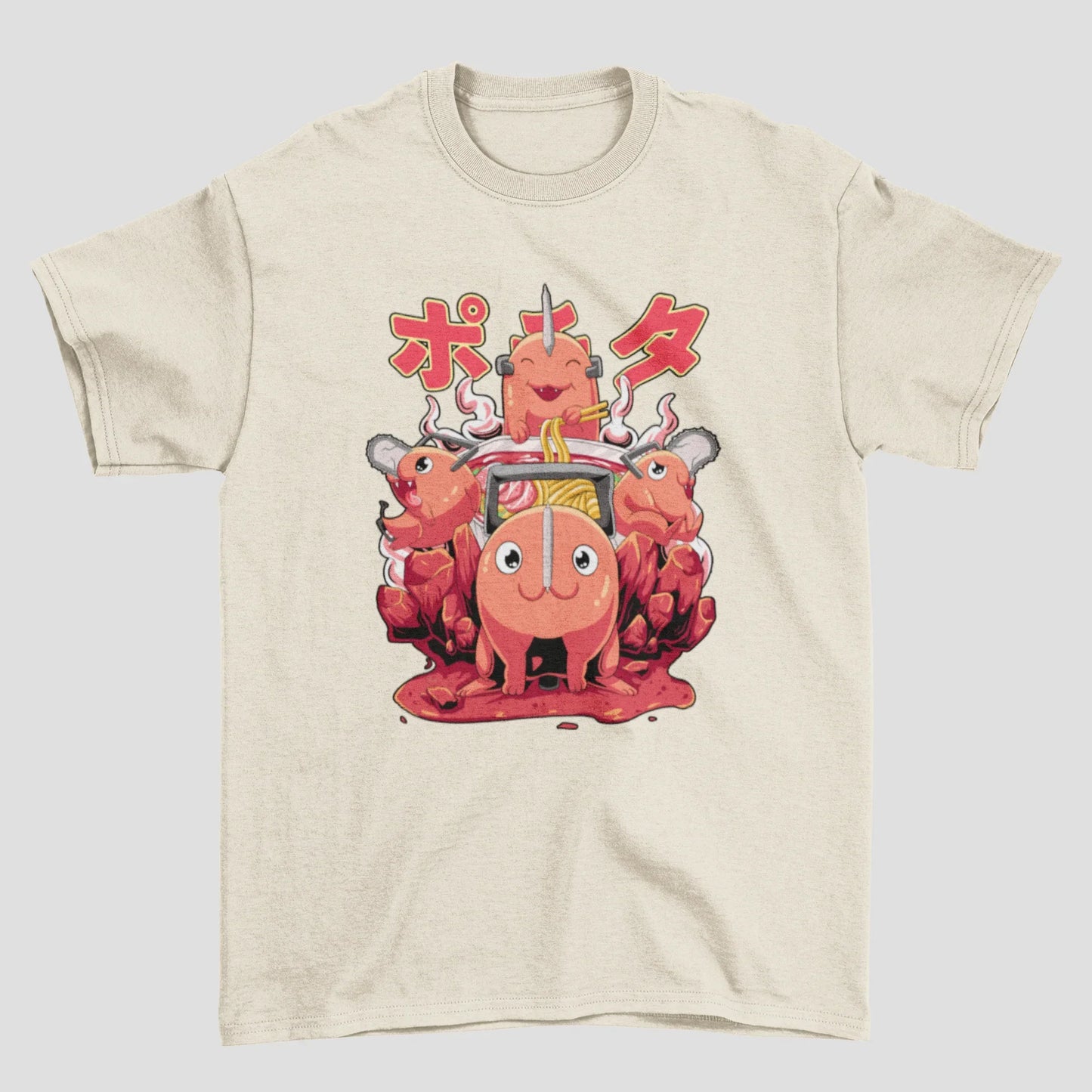 Camiseta Básica Unissex Chainsaw Man Cute Pochita Demon