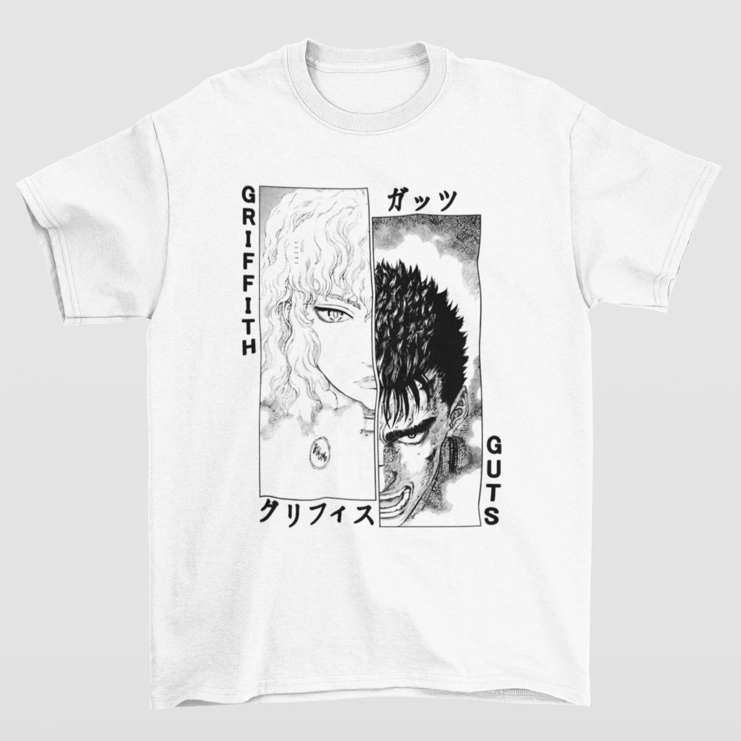 Camiseta Básica Unissex Berserk Guts and Griffith