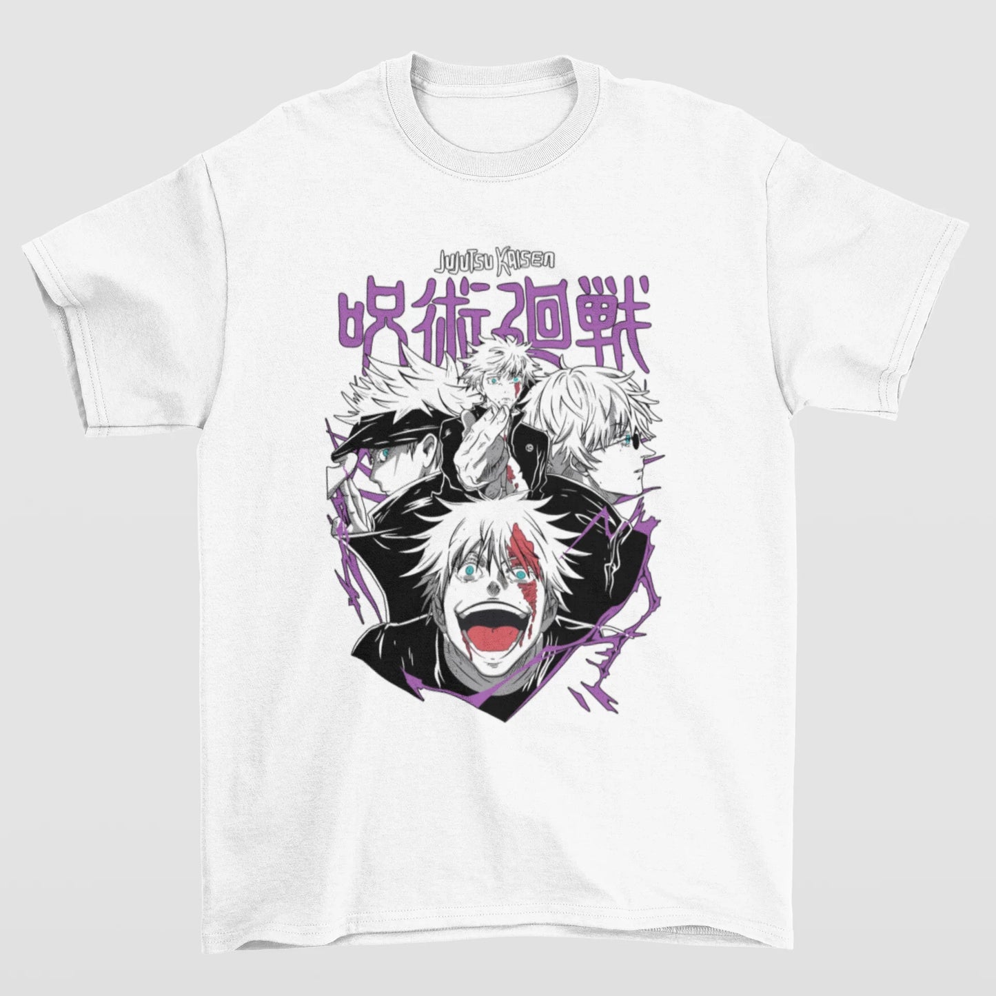 Camiseta Básica Unissex Jujutsu Kaisen Gojo Faces