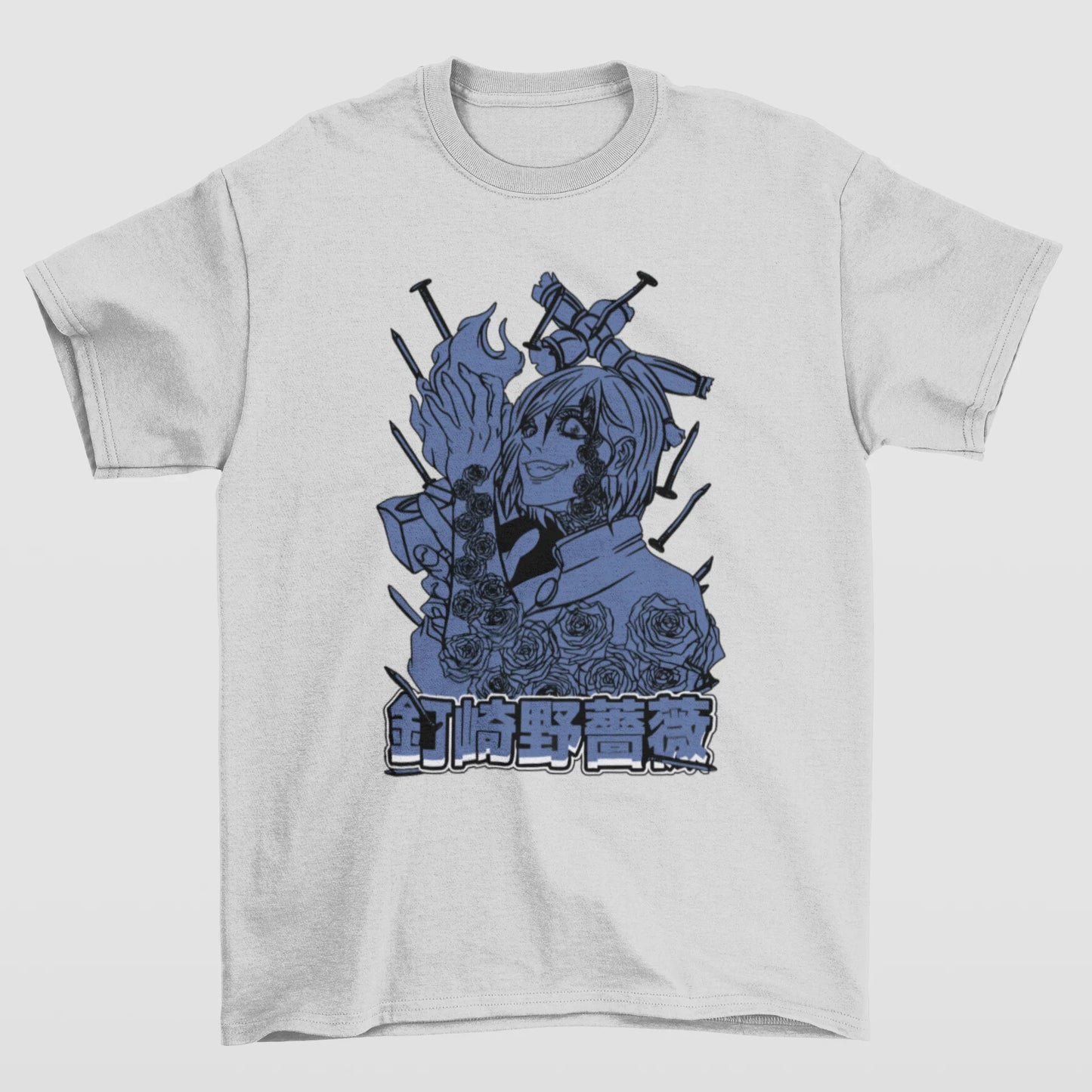Camiseta Básica Unissex Jujutsu Kaisen Nobara Azul- CINZA
