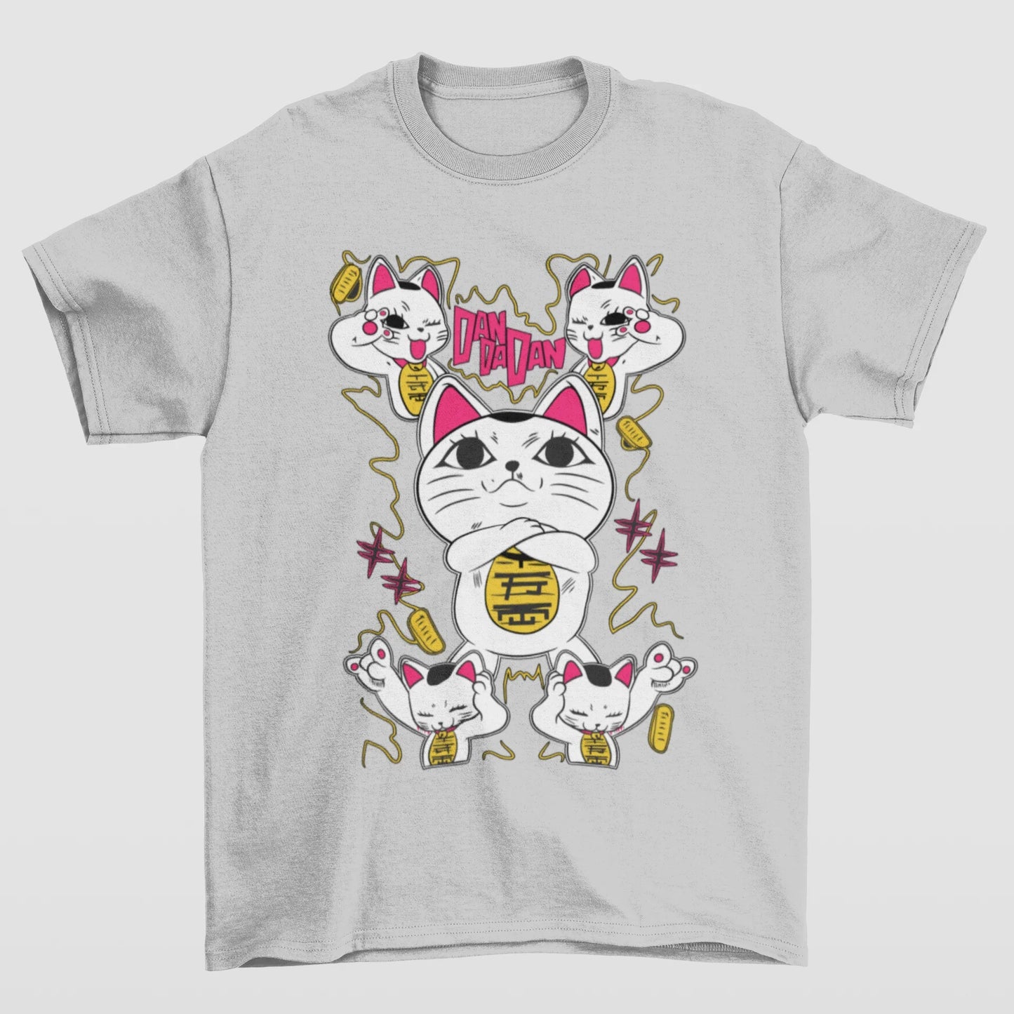 Camiseta Básica Unissex Cat Rock- cinza