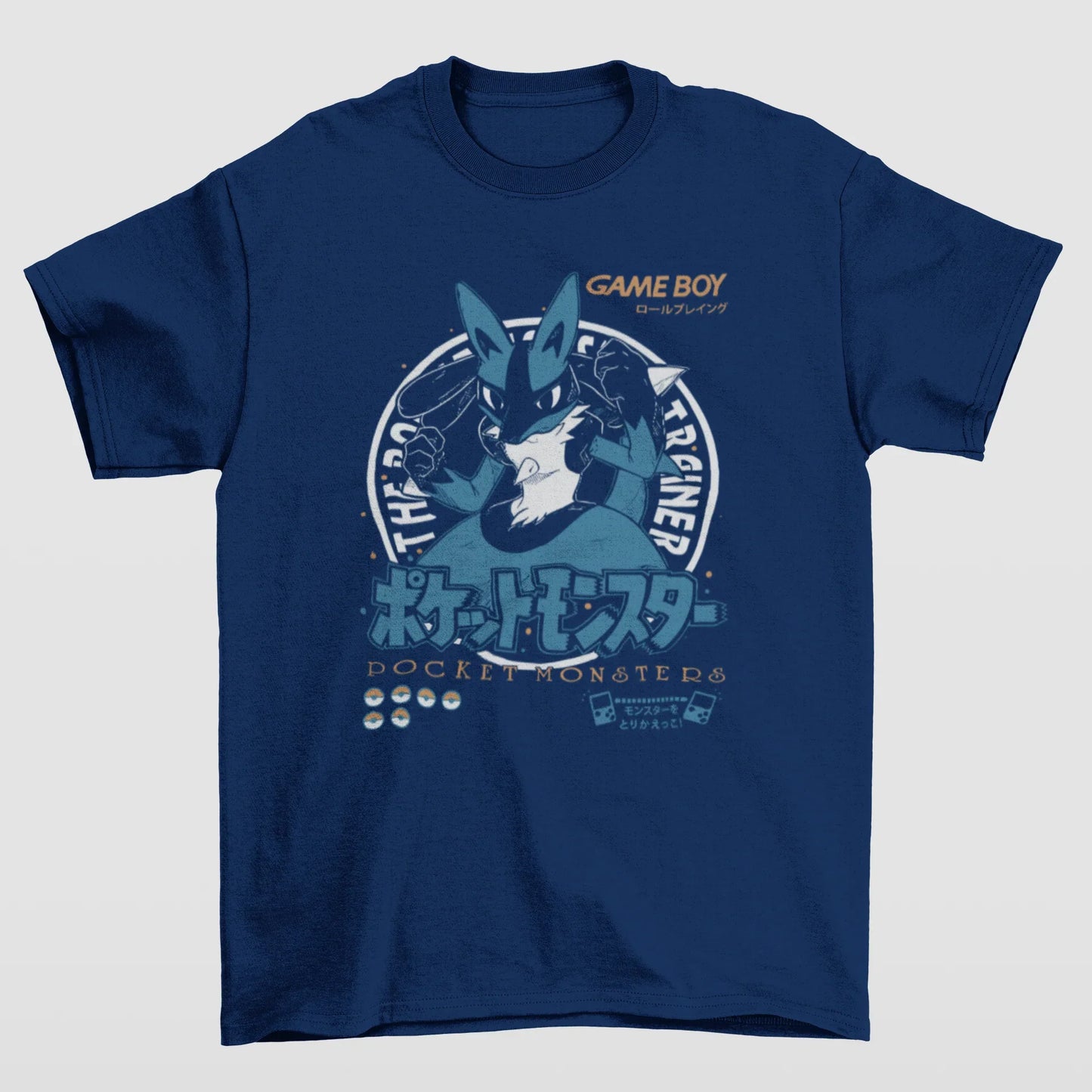 Camiseta Básica Unissex Lucario Pokemon- azul marinho