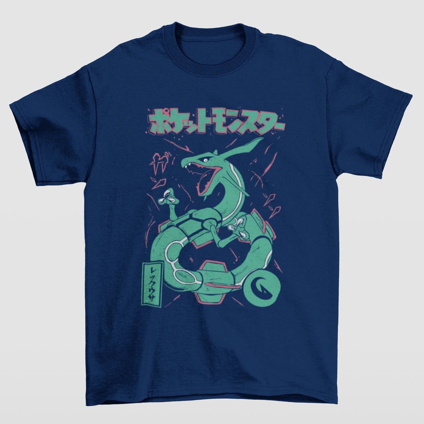 Camiseta Básica Unissex Pokemon Rayquaza- AZUL-MARINHO