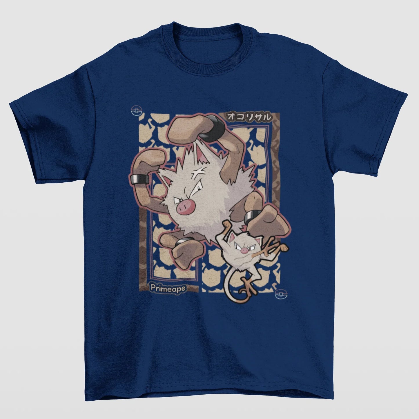 Camiseta Básica Unissex Pokemon Primeape- azul-marinho