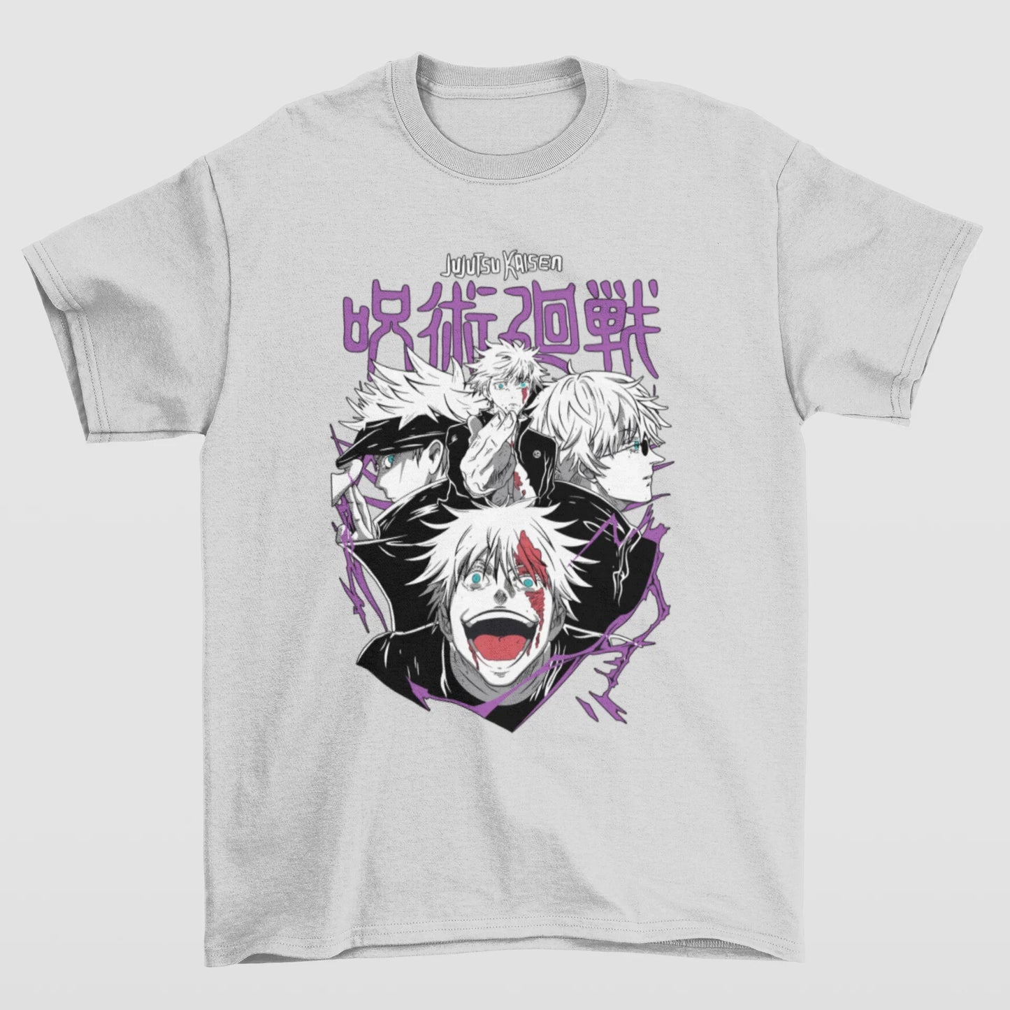 Camiseta Básica Unissex Jujutsu Kaisen Gojo Faces