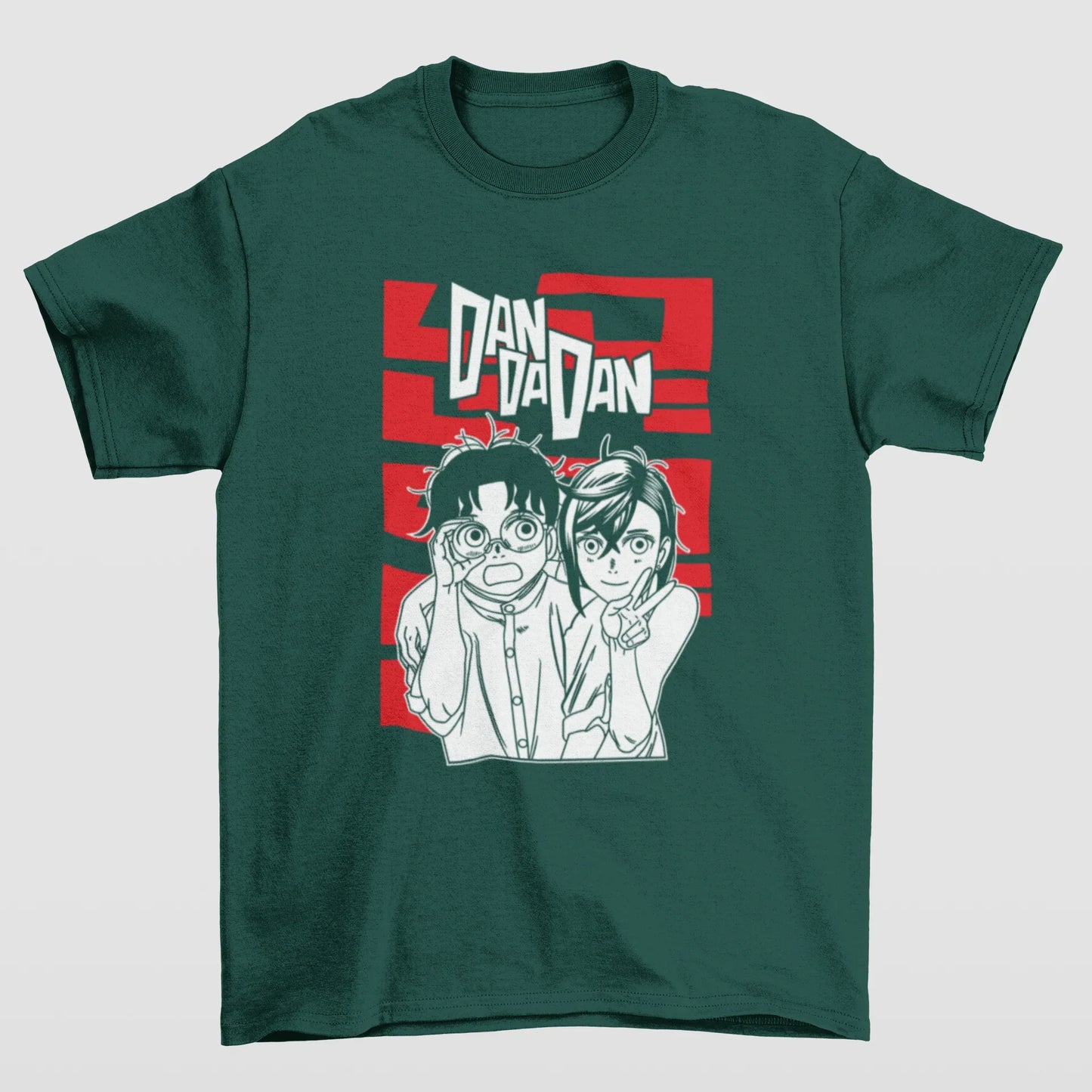 Camiseta Básica Unissex Okarun and Ayase- verde