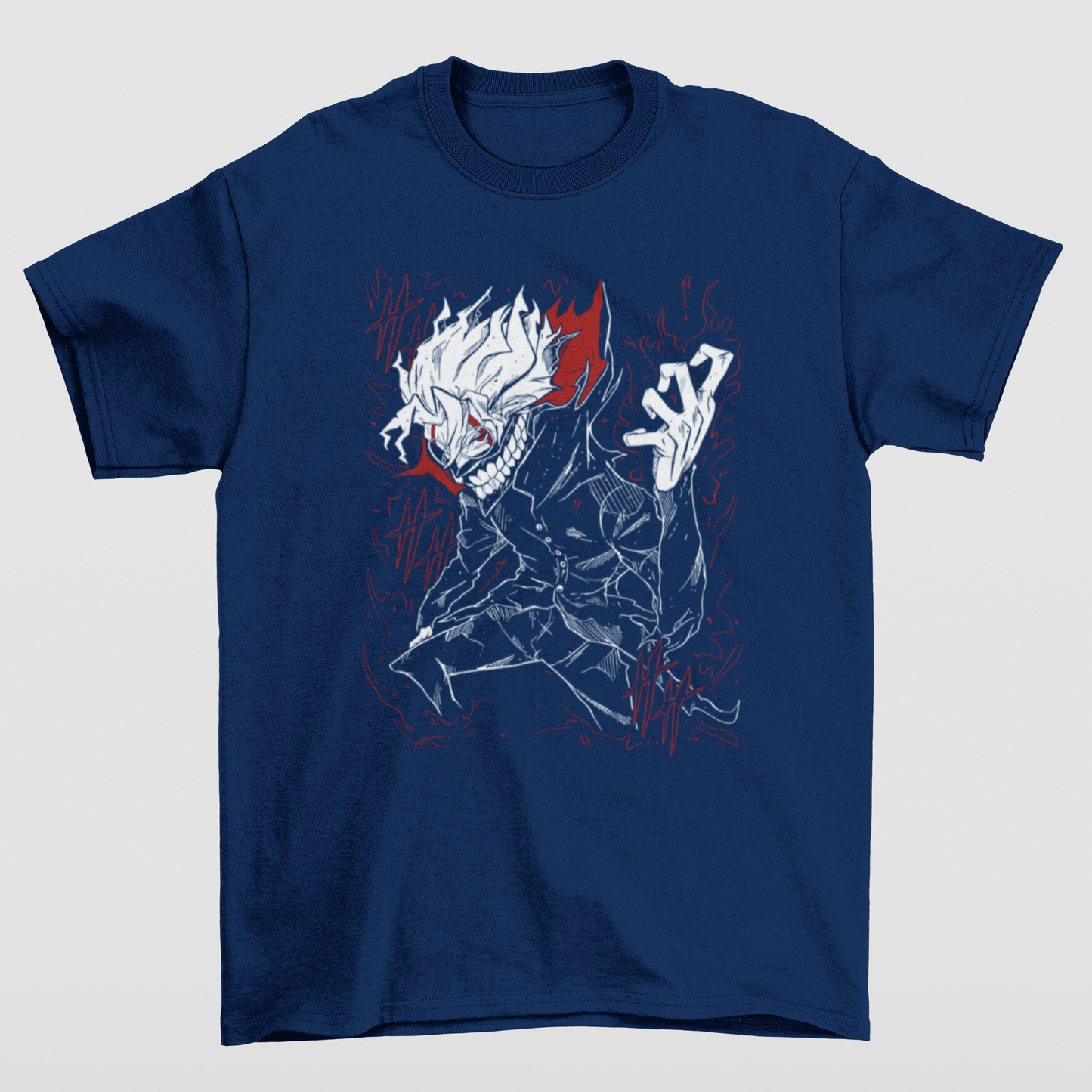 Camiseta Básica Unissex Okarun Dandadan- azul-marinho