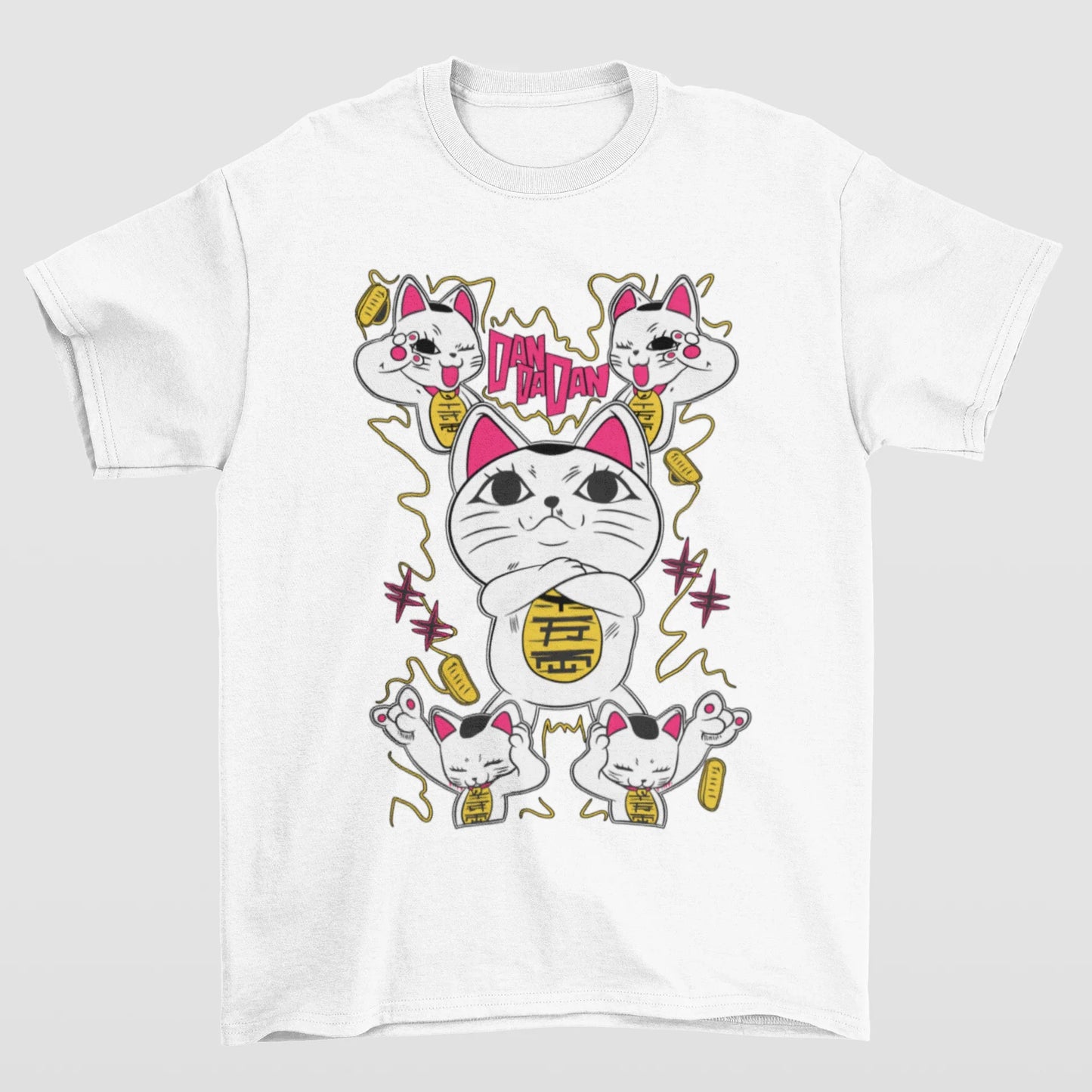 Camiseta Básica Unissex Cat Rock- branco