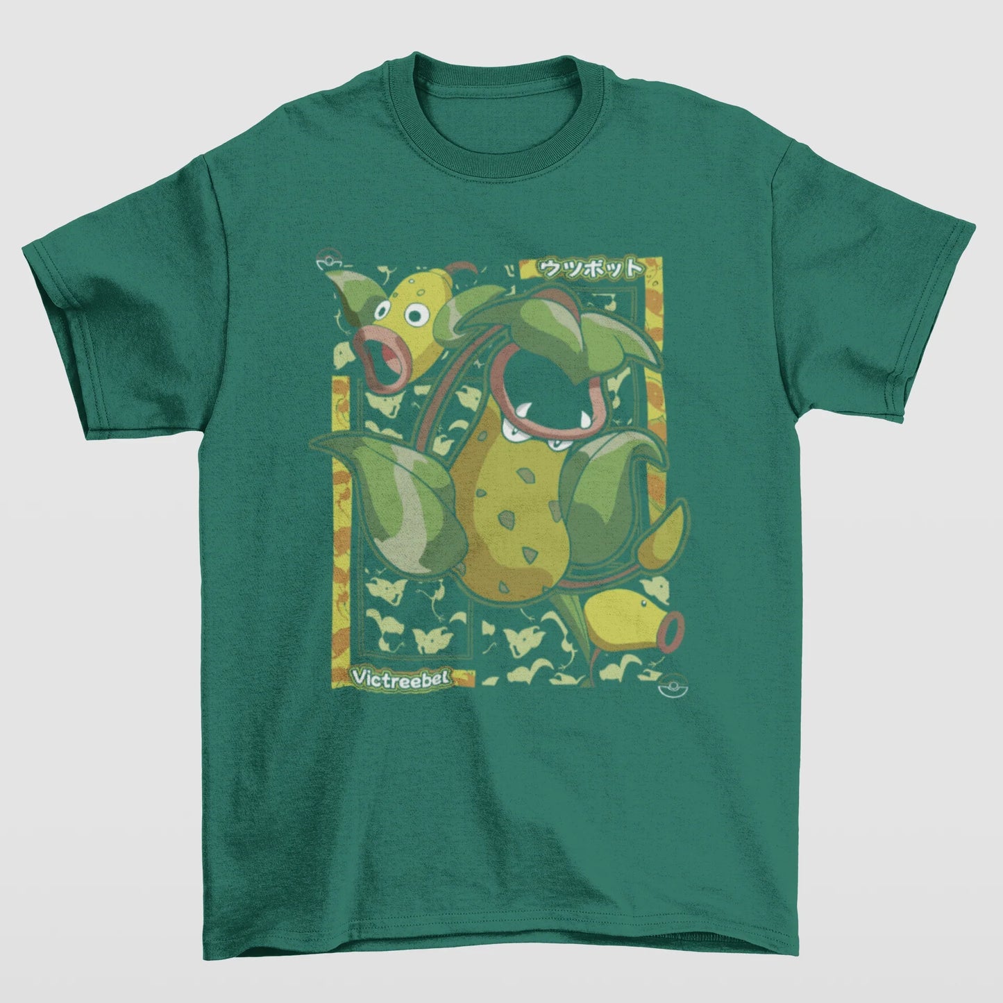 Camiseta Básica Unissex Pokemon Victreebel- verde