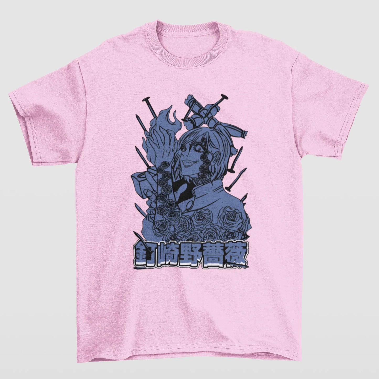 Camiseta Básica Unissex Jujutsu Kaisen Nobara Azul- ROSA BEBE
