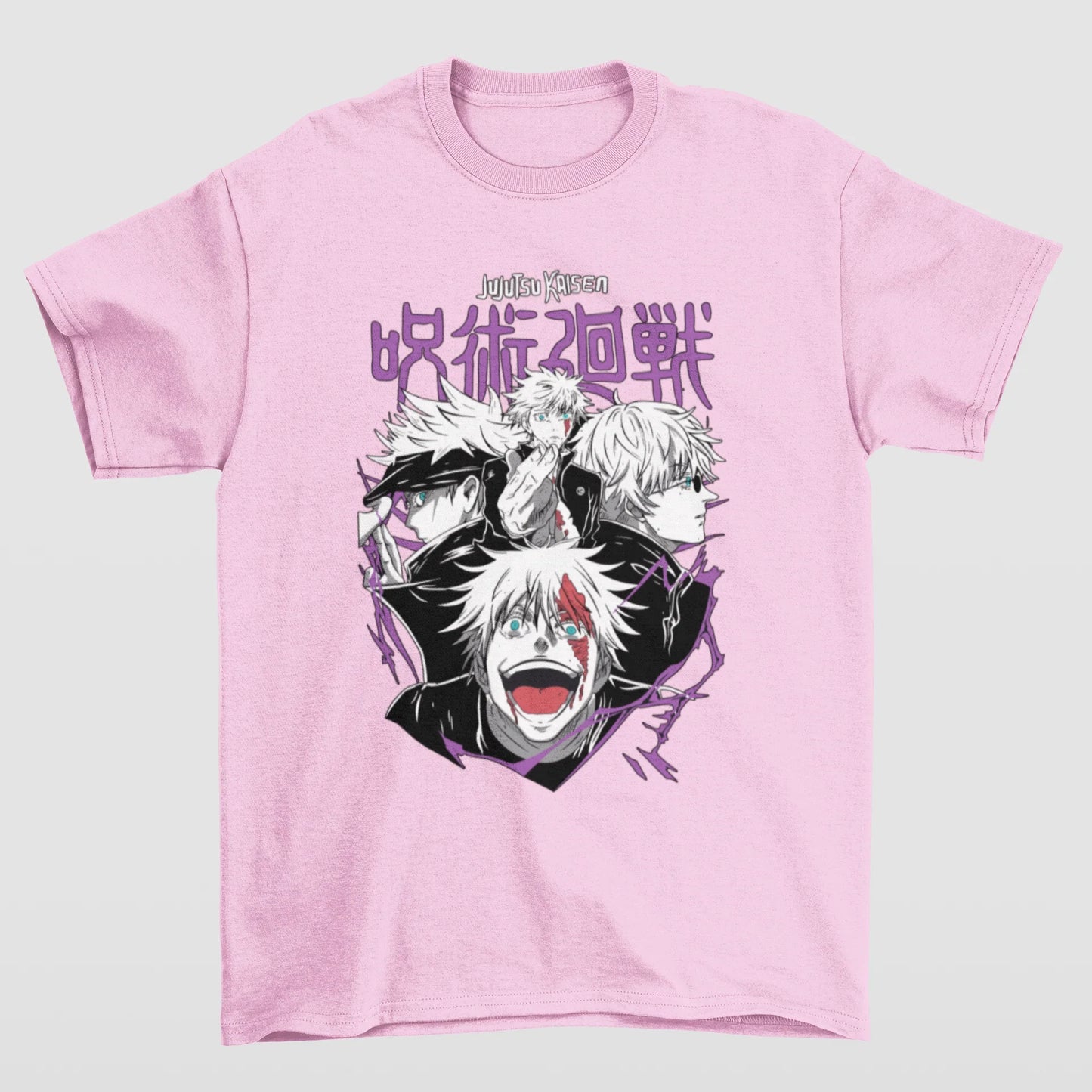 Camiseta Básica Unissex Jujutsu Kaisen Gojo Faces