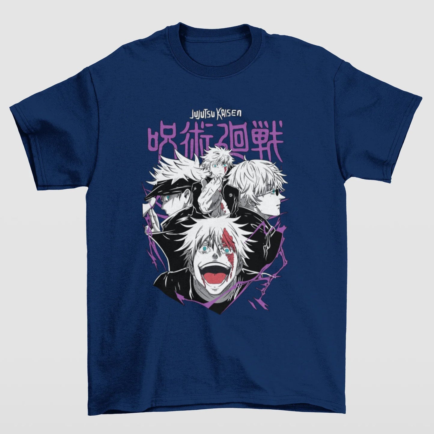 Camiseta Básica Unissex Jujutsu Kaisen Gojo Faces
