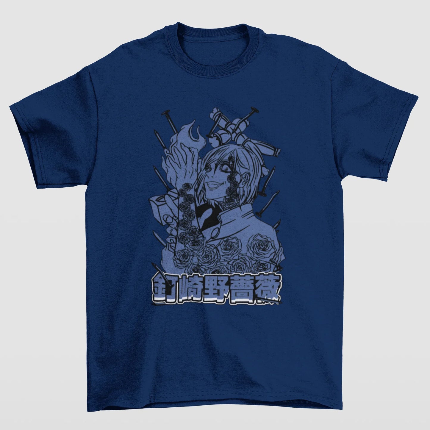 Camiseta Básica Unissex Jujutsu Kaisen Nobara Azul- AZUL-MARINHO