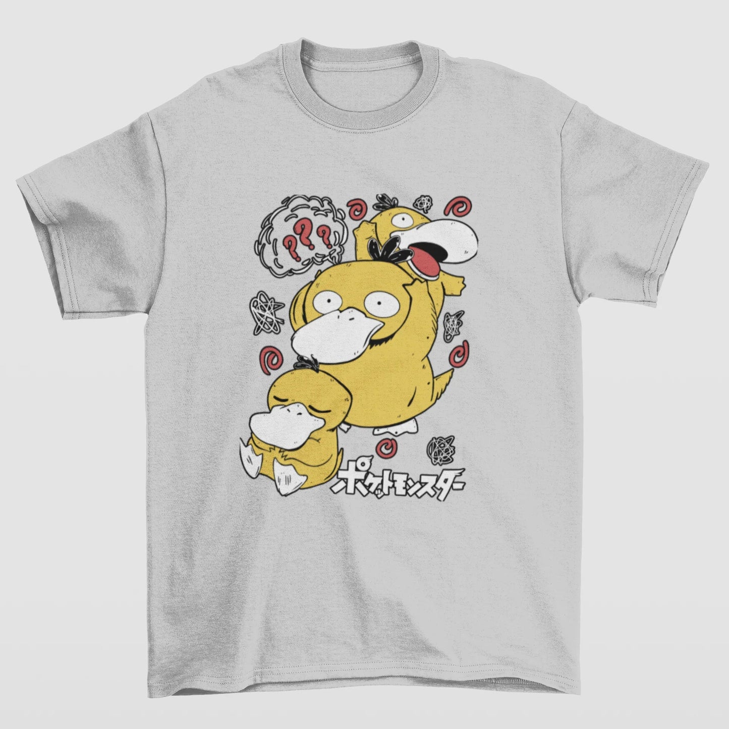Camiseta Básica Unissex Pokemon Psyduck- cinza