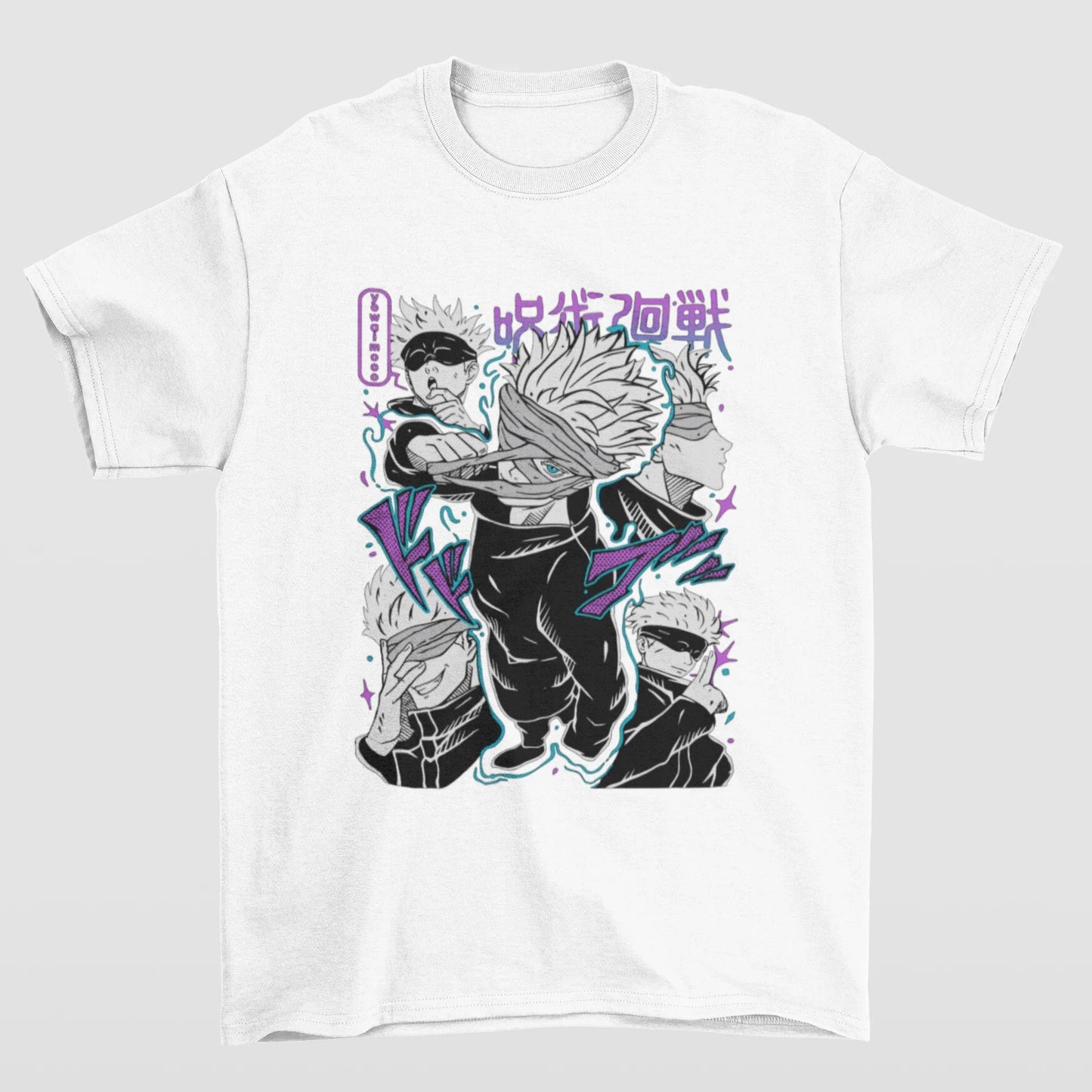 Camiseta Básica Unissex Jujutsu Kaisen Gojo 4 Moods
