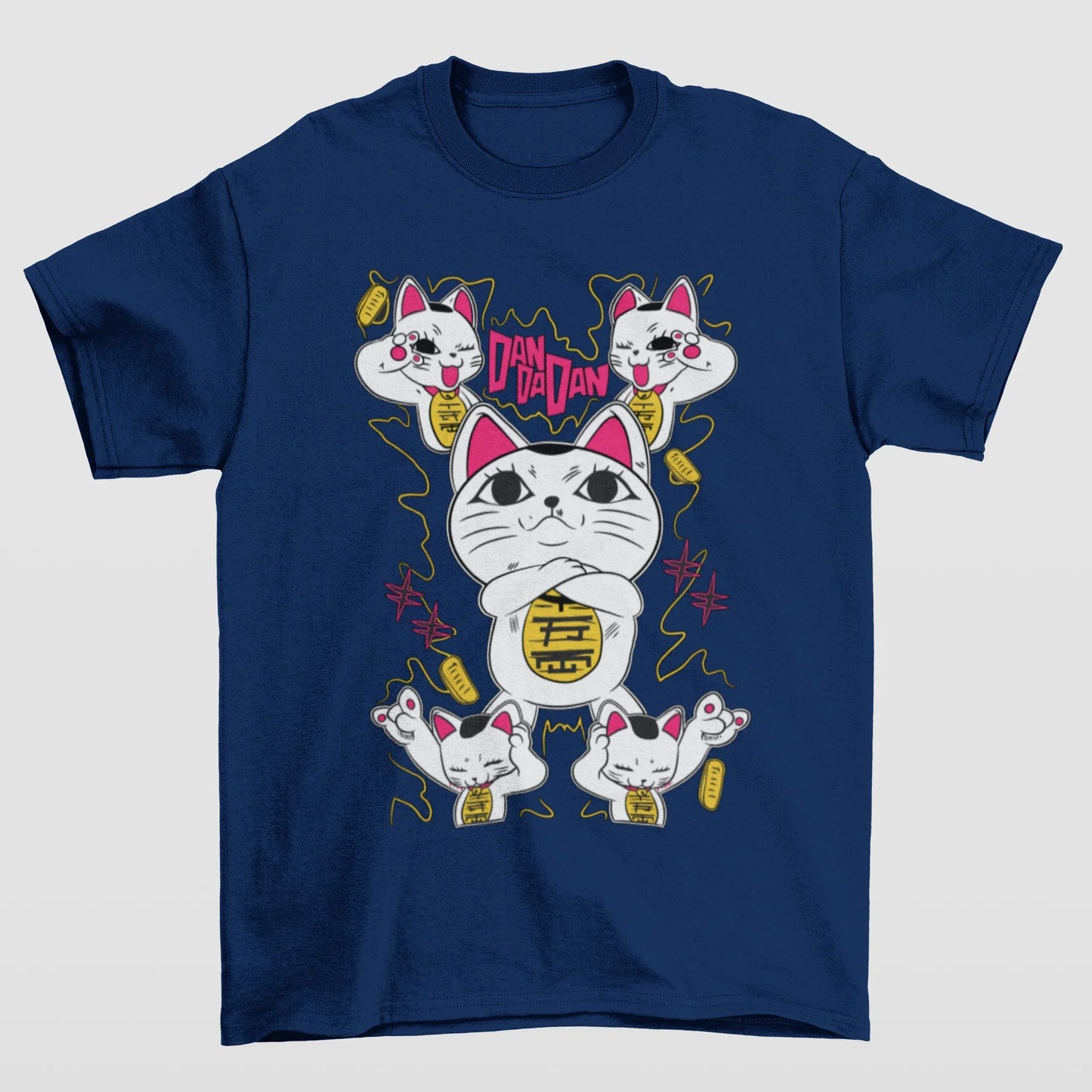 Camiseta Básica Unissex Cat Rock- azul-marinho