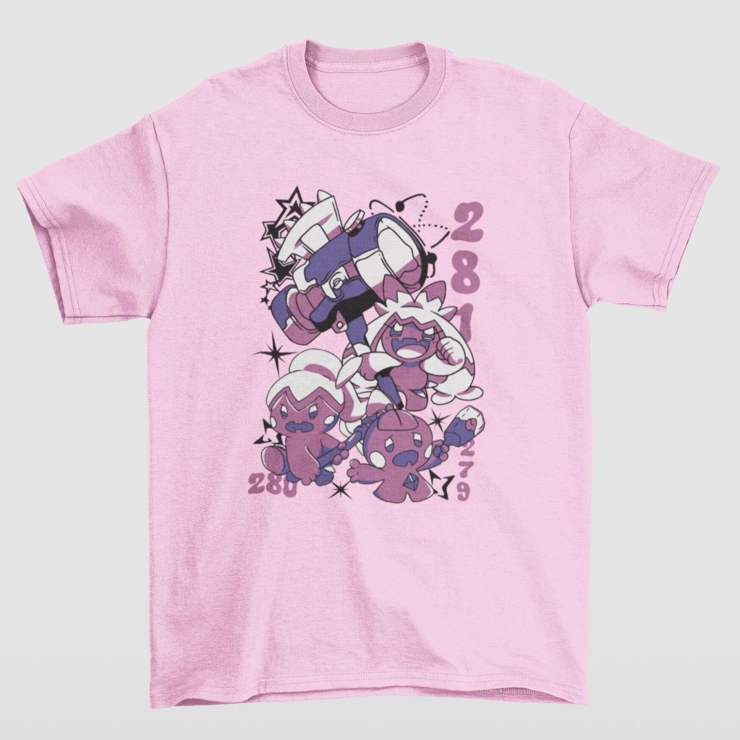 Camiseta Básica Unissex Pokemon Tinka- ROSA BEBE