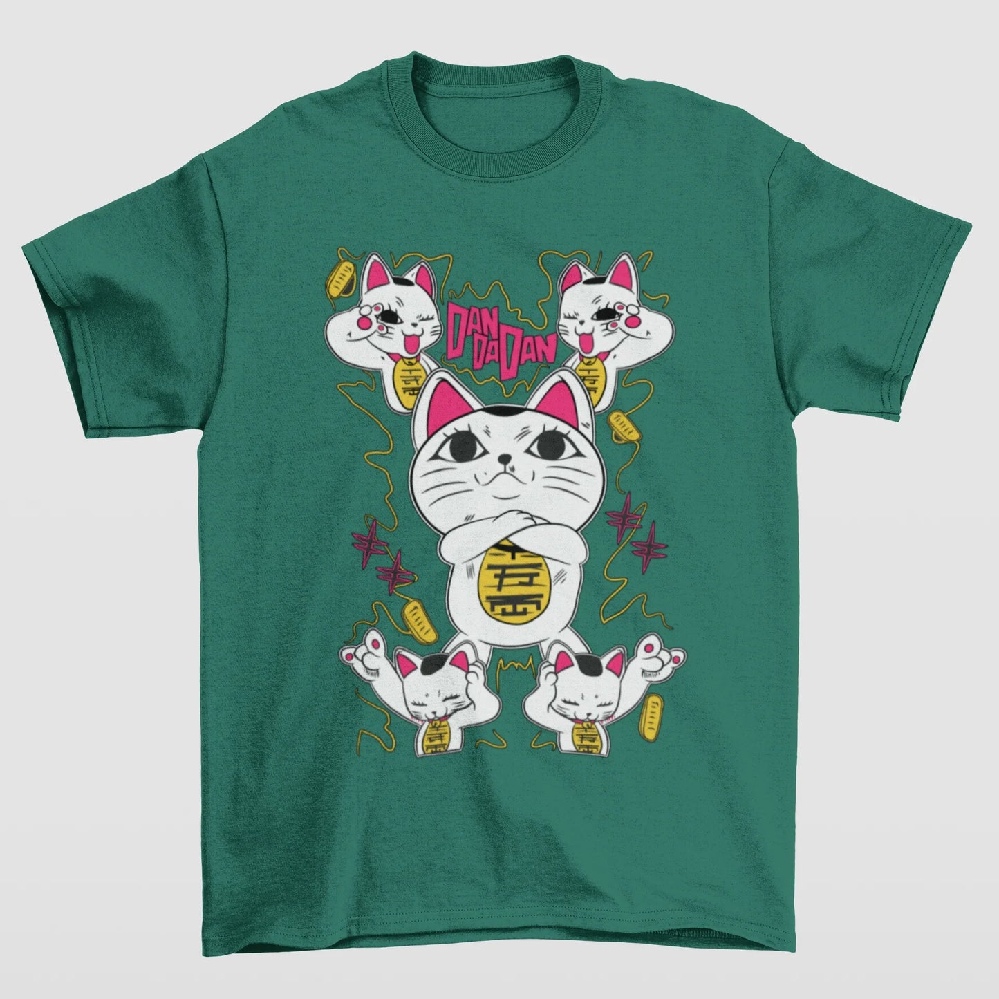 Camiseta Básica Unissex Cat Rock- verde