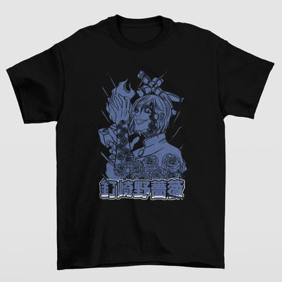 Camiseta Básica Unissex Jujutsu Kaisen Nobara Azul- PRETO