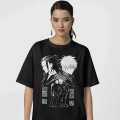 Camiseta Básica Unissex Geto Suguru And Gojo Satoru Friends