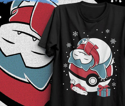 Camiseta Básica Unissex Natal Snorlax- Preto