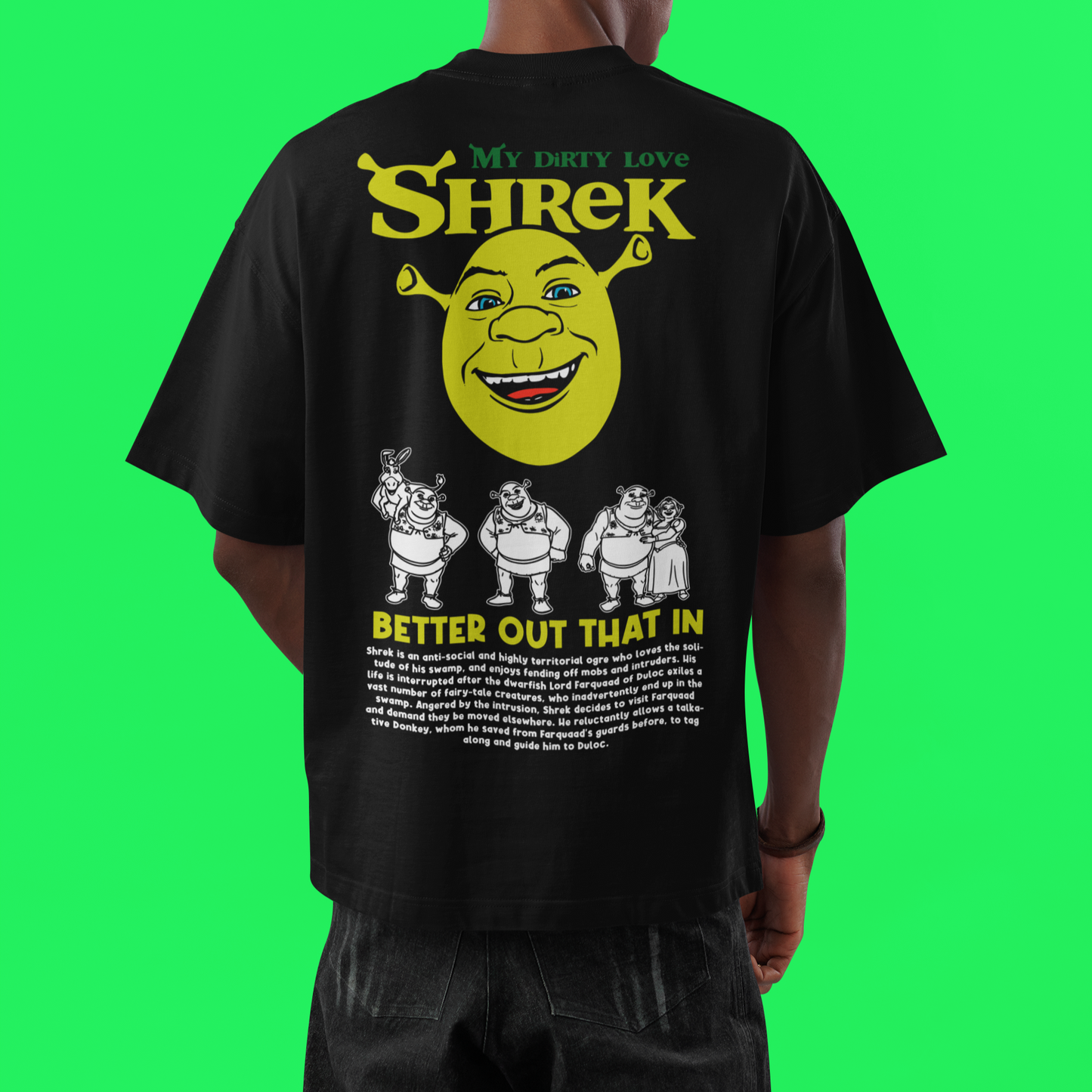 Camiseta Oversized Shrek My Dirty Love