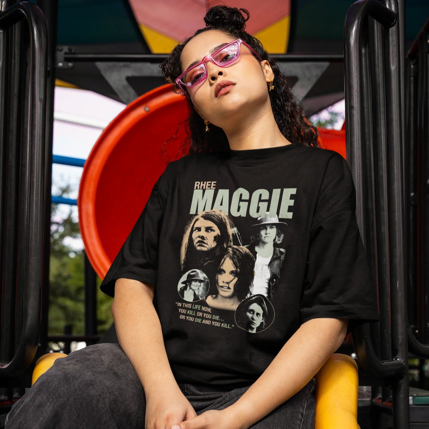Camiseta Básica Unissex The Walking Dead Rhee Maggie