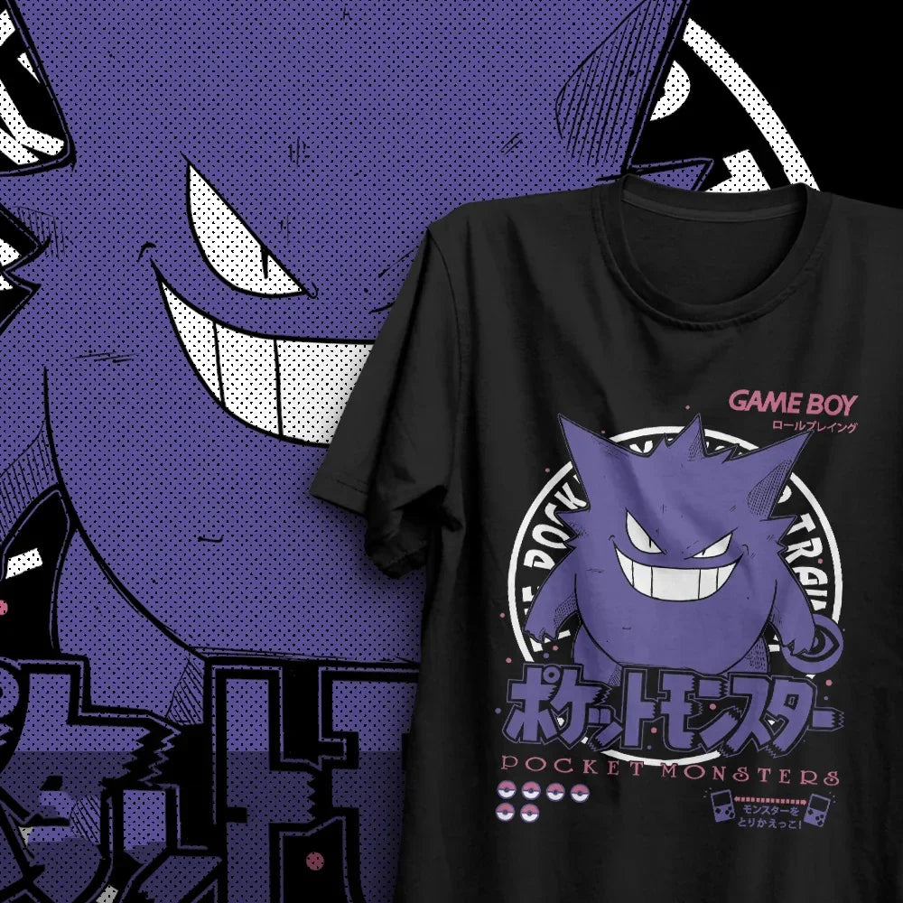 Camiseta Básica Unissex Gengar- Preto