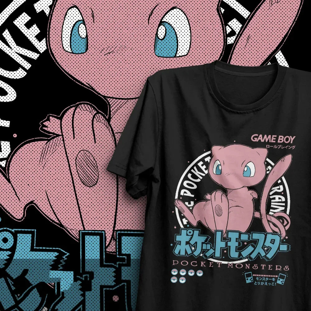 Camiseta Básica Unissex Pokemon Meww- Preto