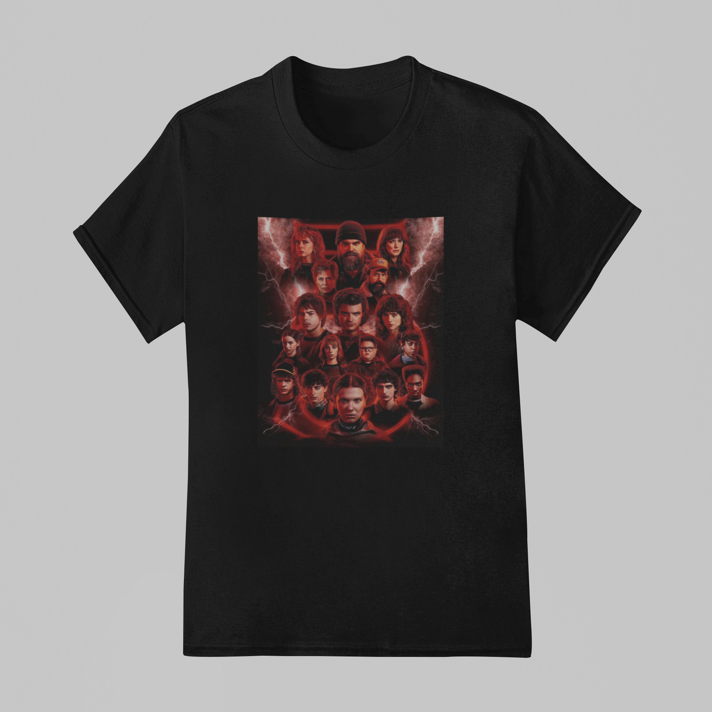 Camiseta Básica Unissex Stranger Things Elenco