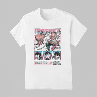 Camiseta Básica Unissex Demon Slayer Inosuke Beast Breathing